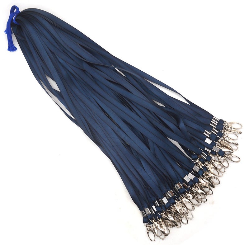 Bird Fiy Navy Blue Lanyards 50Pcs 17.5 inch Nylon Lanyard,Lanyards Swivel Hooks Clips Great for ID Name Tags Badges/Key Chains - Image 3